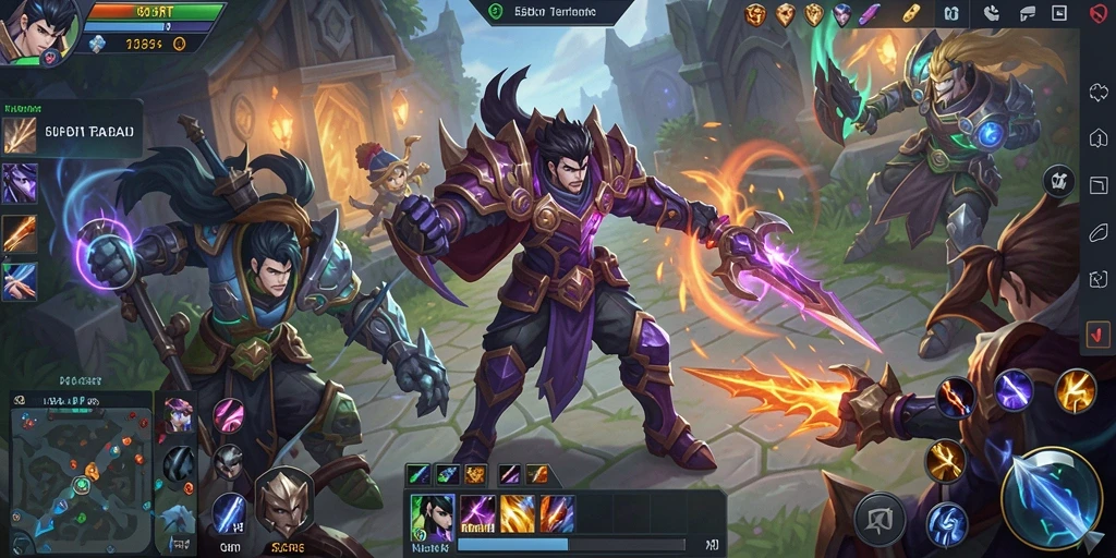 Tampilan permainan 55RT yang menarik dan penuh aksi MOBA.