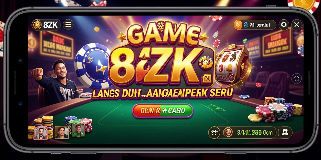 Screenshot utama 8ZK menampilkan dealer langsung yang berinteraksi dengan pemain.