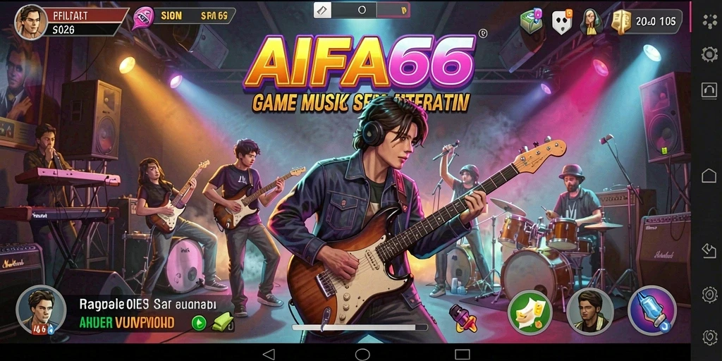 Tampilan screenshot AIFA66 yang menunjukkan pengguna berinteraksi dalam permainan musik.
