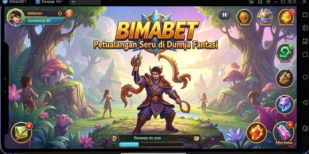 Tangkapan layar gameplay <strong>BIMABET</strong> menampilkan petualangan seru di dunia fantasi.