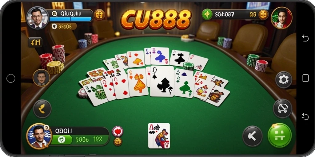 Screenshot CU888 menampilkan gameplay seru QiuQiu.