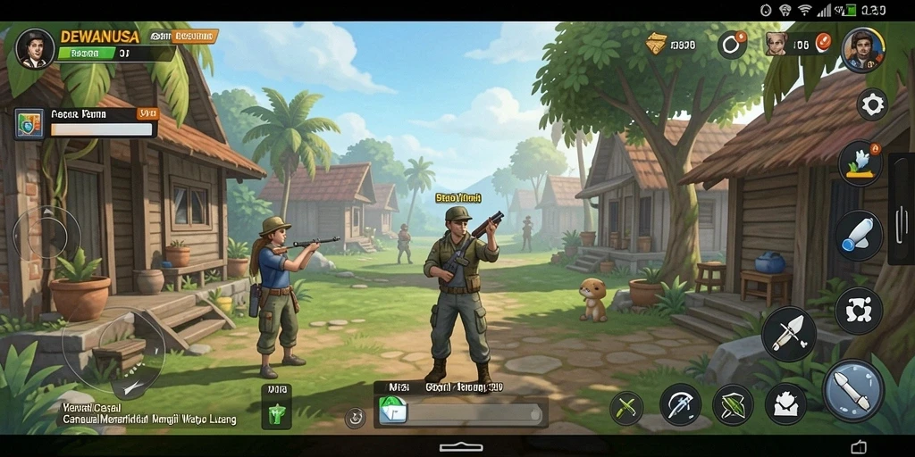 Tampilan gameplay DEWANUSA yang ceria dan menarik.