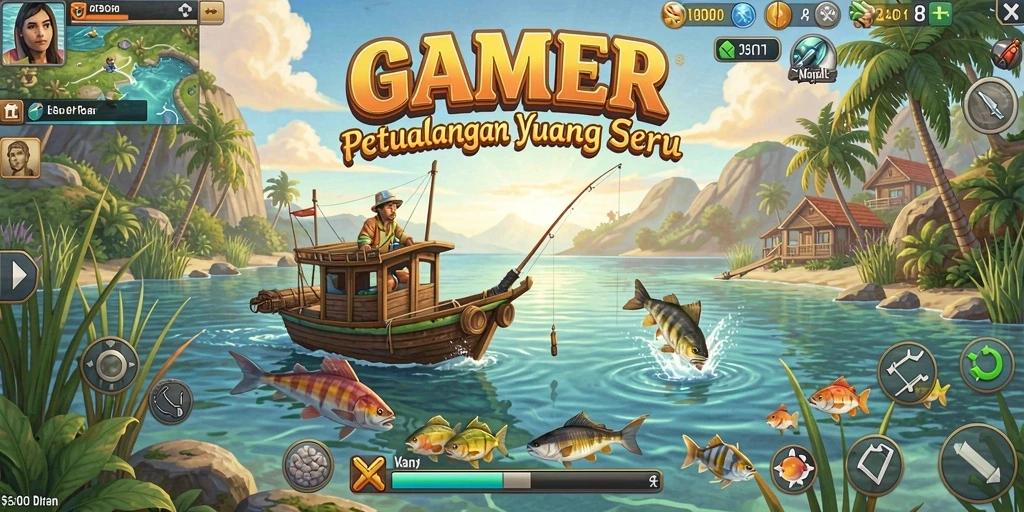 Tangkapan ikan besar dalam gameplay GAMERP yang mendebarkan.