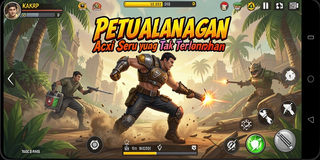 Tampilan gameplay seru KAKRP ditengah pertempuran.