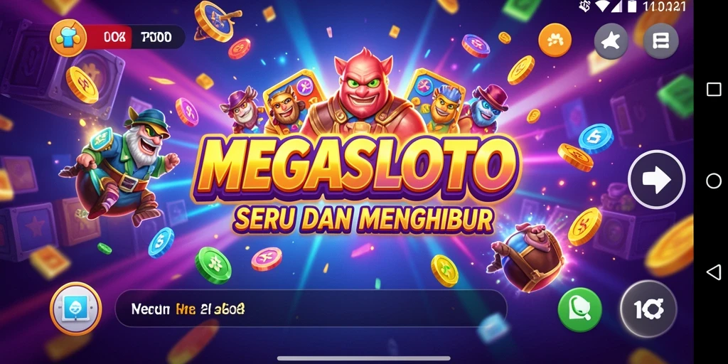 Tampilan gameplay seru MEGASLOTO yang penuh tantangan.