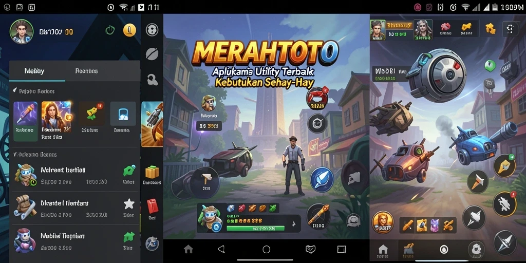 Tampilan menarik aplikasi MERAHTOTO dengan fitur lengkap.