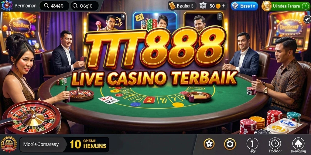Screenshot permainan Live Casino TTT888 dengan dealer langsung yang profesional.