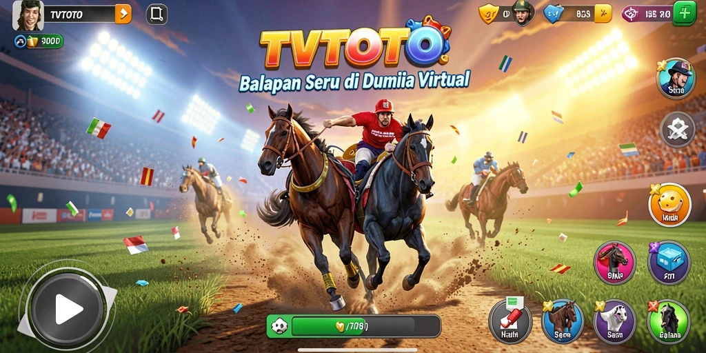 Gameplay balapan seru di TVTOTO dengan grafik yang menakjubkan.