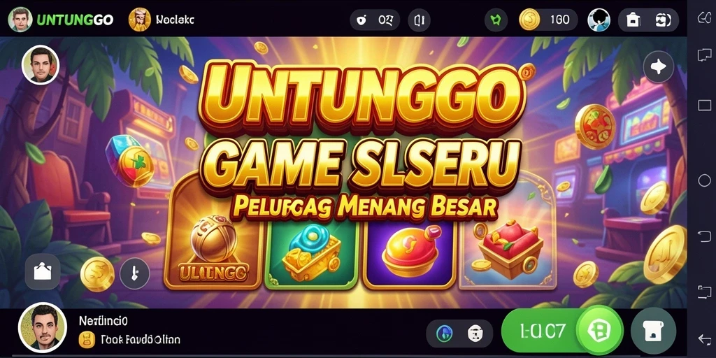 Tampilan gameplay UNTUNGGO dengan efek visual yang menarik.