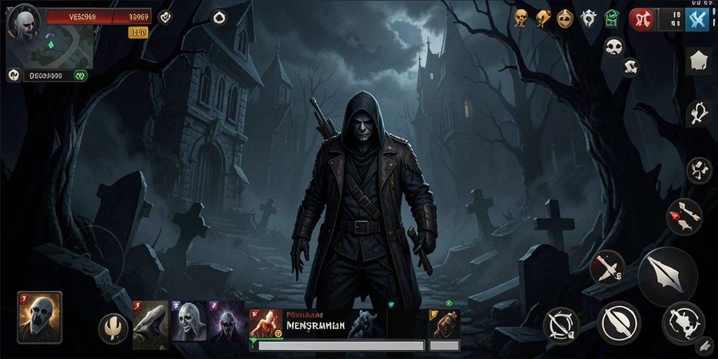 Screenshot gameplay VEGAS969 menunjukkan suasana Horror yang mencekam.